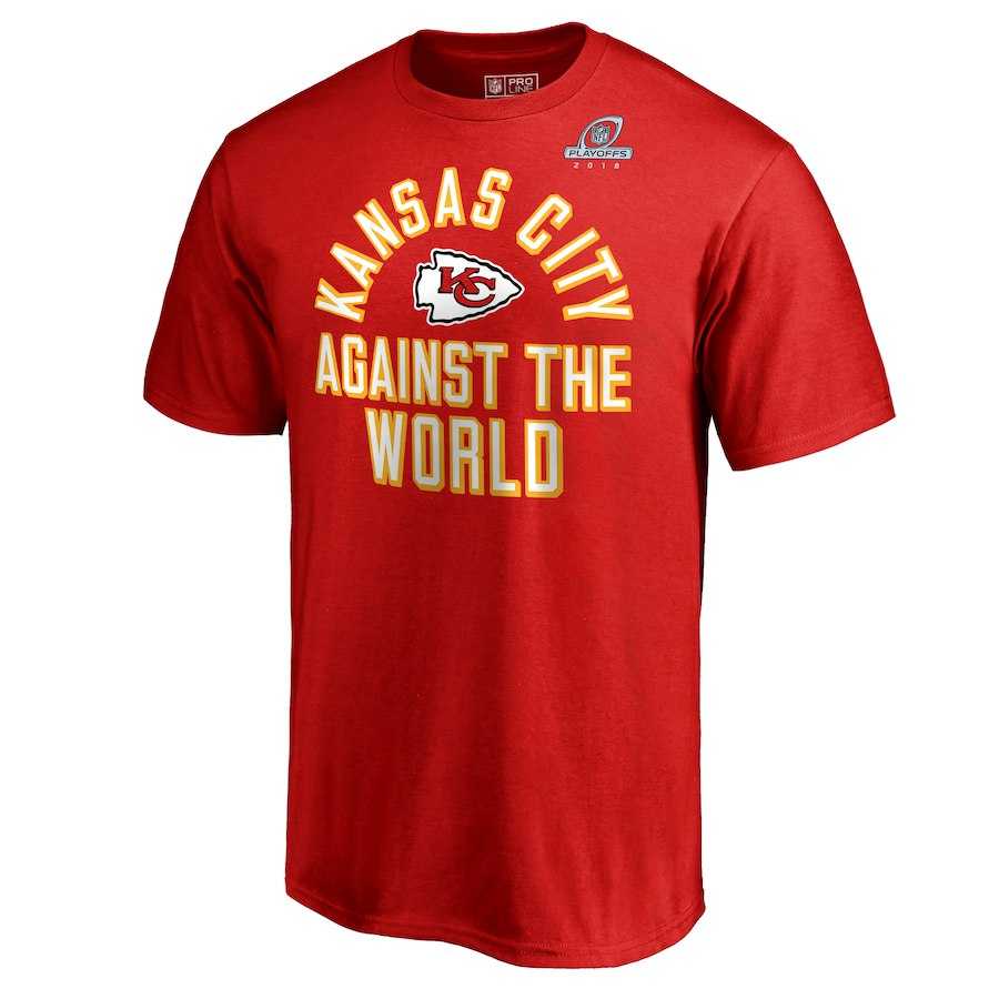 Men's Chiefs Red 2018 NFL Playoffs Against The World T-Shirt,We sell and wholesale Men's Chiefs Red 2018 NFL Playoffs Against The World T-Shirt on line form chian!